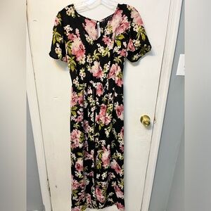 3/$20 Juniors floral romper with skirt high low style